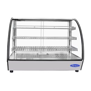 Atosa / Cookrite CHDC-44 27.5" 4.4cuft Heated Countertop Display Case - Curved Glass LED Interior Lighting