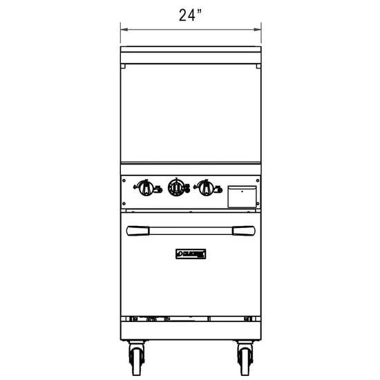 Dukers DCR24-GM 24" Gas Range with 24" Griddle Propane - Image 5