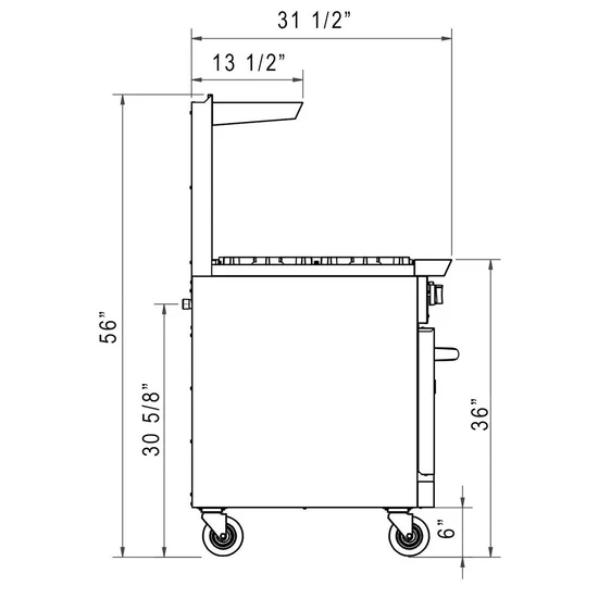 Dukers DCR36-4B12GM 36" Gas Range with Four (4) Open Burners & 12" Griddle Propane - Image 4