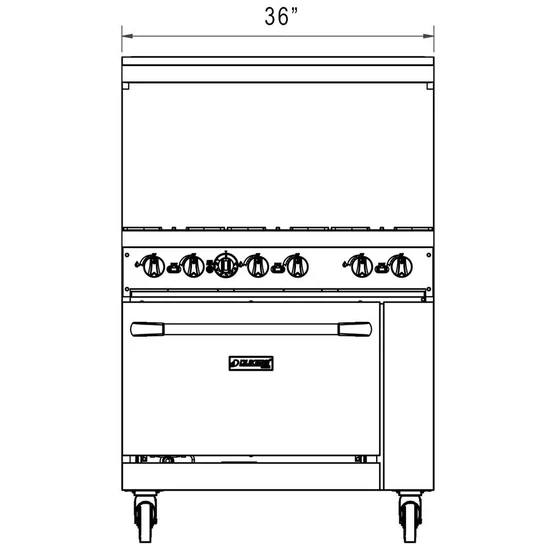 Dukers DCR36-6B 36" Gas Range with Six (6) Open Burners Natural Gas - Image 7