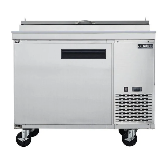 Dukers DPP44-6-S1 Commercial Single Door Pizza Prep Table Refrigerator - Image 3